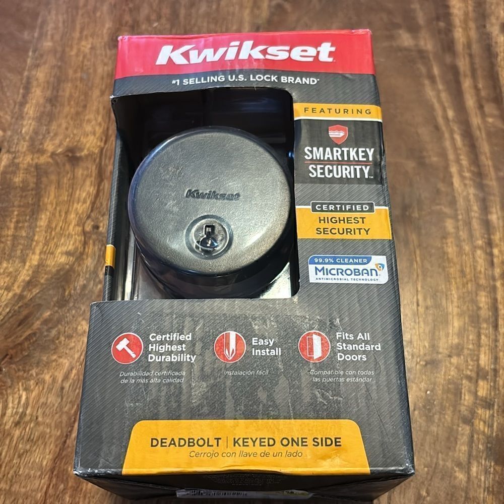 Kwikset 92580-026 258 Deadbolt Low Profile Single Cylinder Matte Black